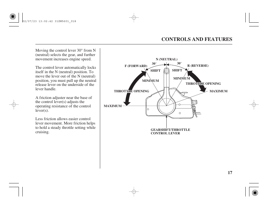 Controls and features | HONDA Outboard Motor BF130A User Manual | Page 19 / 116