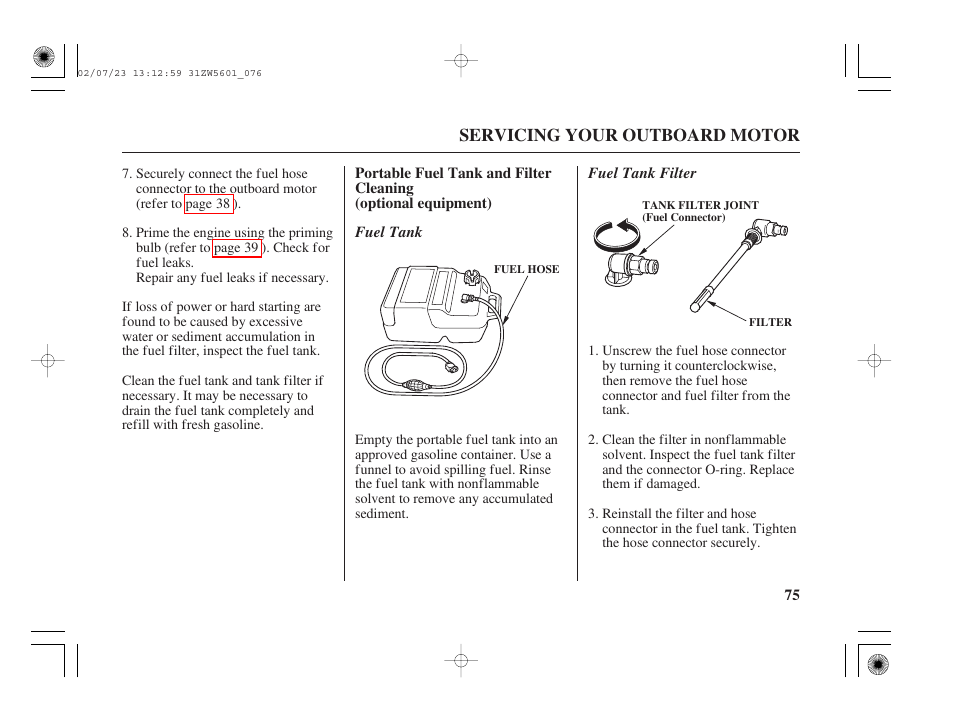 HONDA Outboard Motor BF130A User Manual | Page 77 / 116