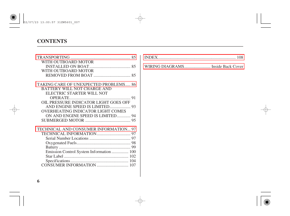HONDA Outboard Motor BF130A User Manual | Page 8 / 116