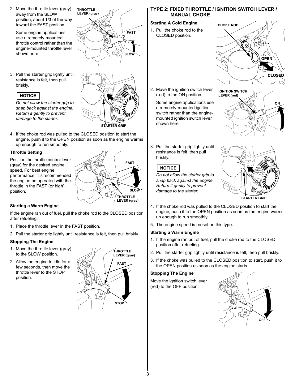 Type 2 operation | HONDA GC160 User Manual | Page 3 / 12