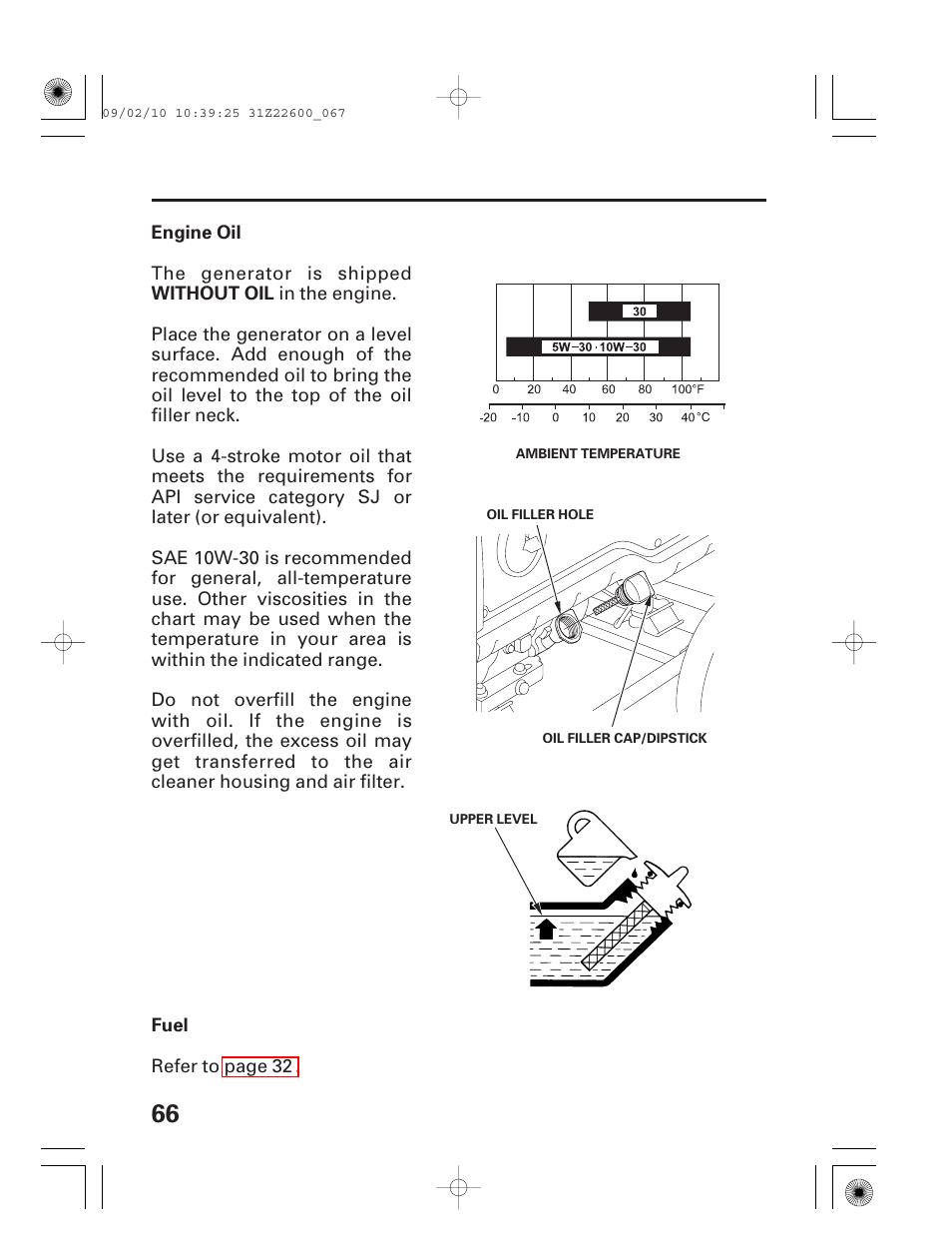 Engine oil, Fuel | HONDA EB6500X User Manual | Page 68 / 75