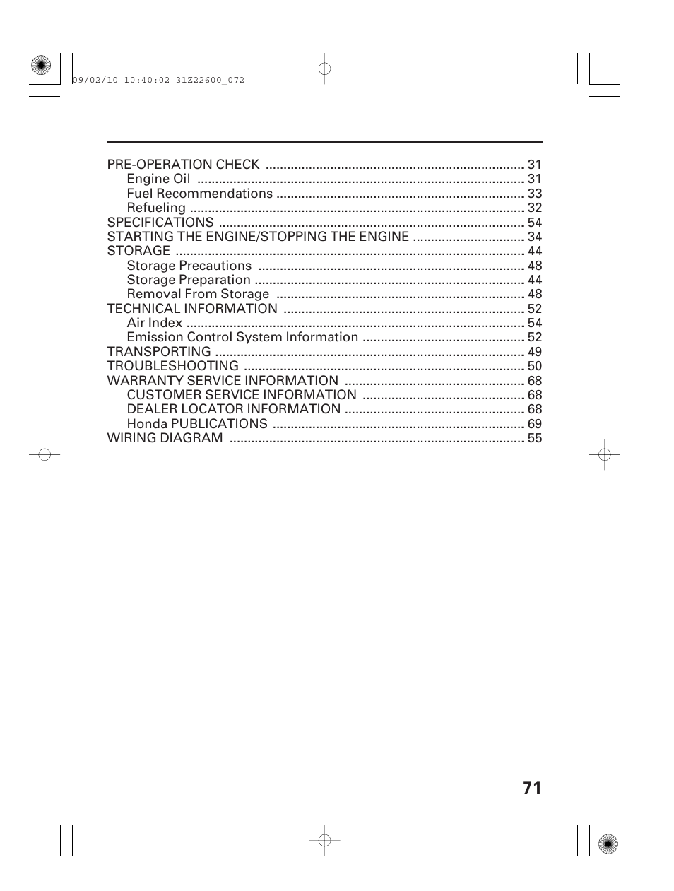 HONDA EB6500X User Manual | Page 73 / 75