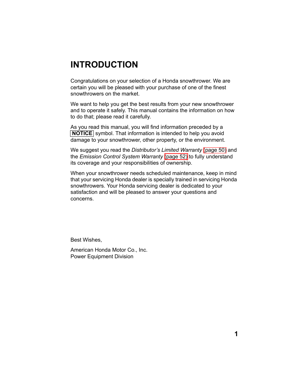 Introduction | HONDA HS520AS User Manual | Page 3 / 62