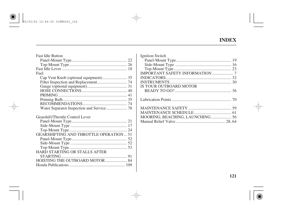 HONDA Outboard Motor BF115A User Manual | Page 123 / 130