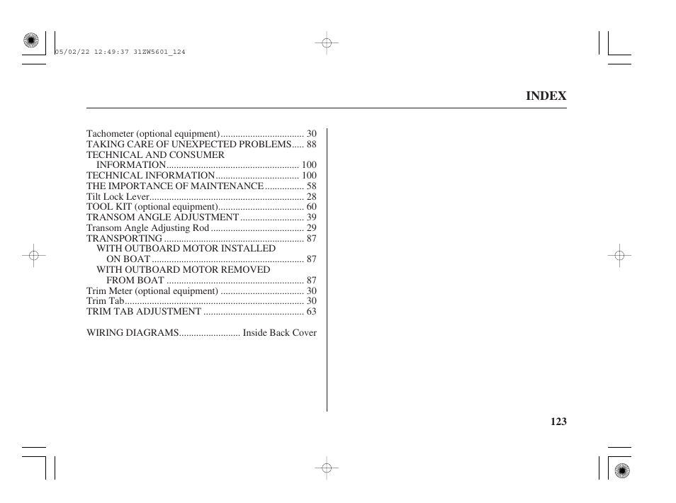 HONDA Outboard Motor BF115A User Manual | Page 125 / 130