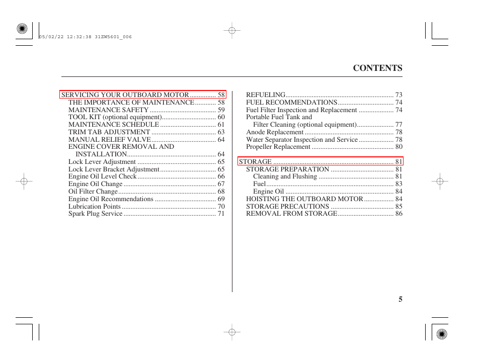 HONDA Outboard Motor BF115A User Manual | Page 7 / 130