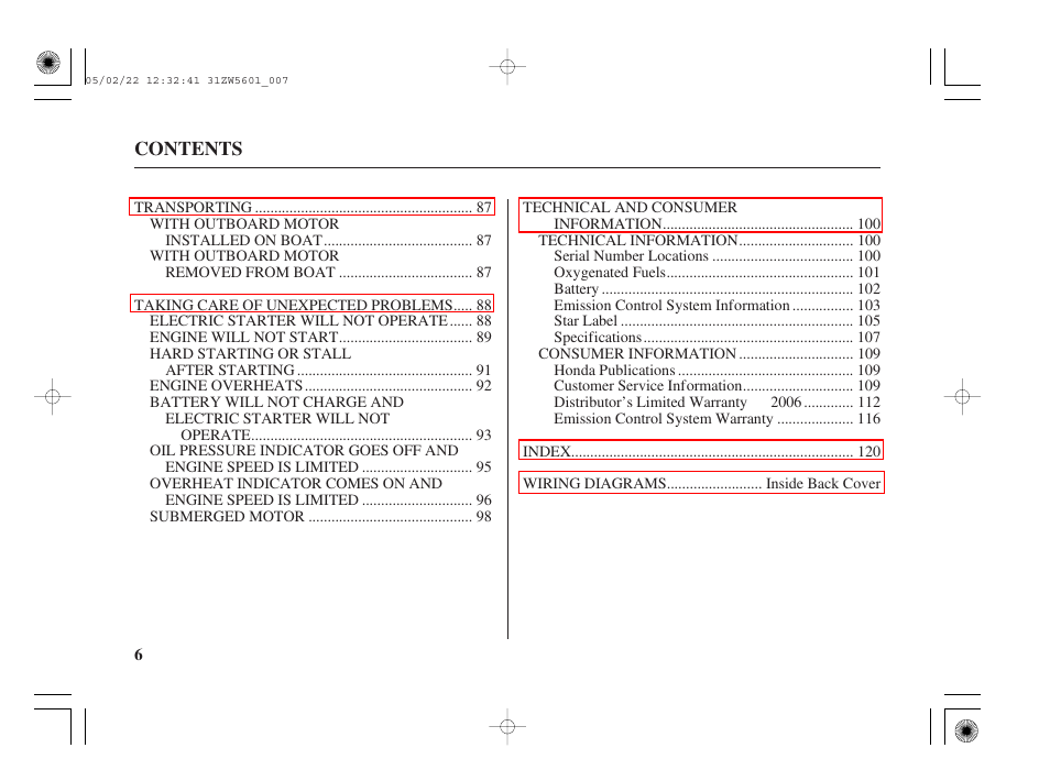 HONDA Outboard Motor BF115A User Manual | Page 8 / 130