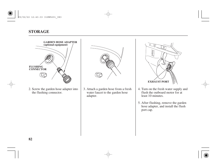 Storage | HONDA Outboard Motor BF115A User Manual | Page 84 / 130