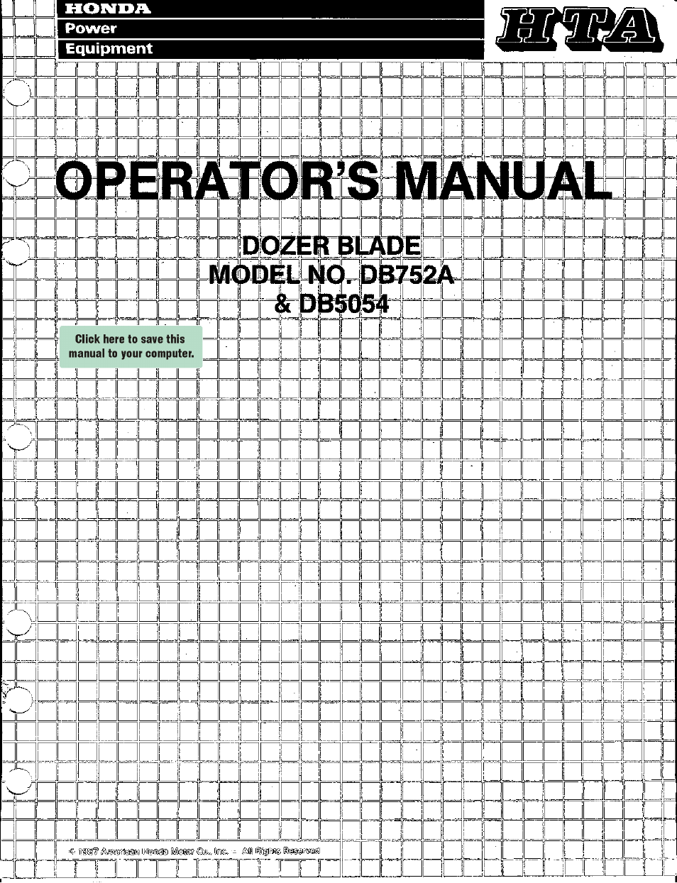 HONDA DB5054 User Manual | 12 pages