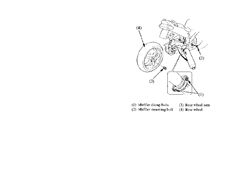 Wheel removal (rear) | HONDA Motorcycle User Manual | Page 107 / 130