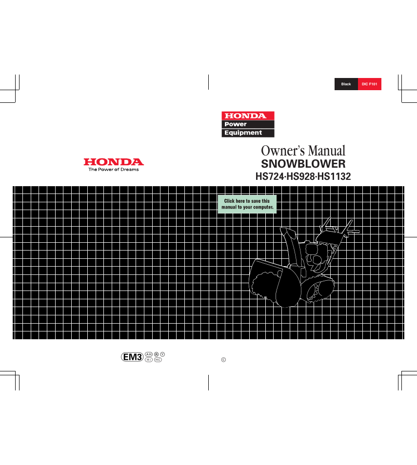 HONDA SNOWBLOWER HS724 User Manual | 80 pages