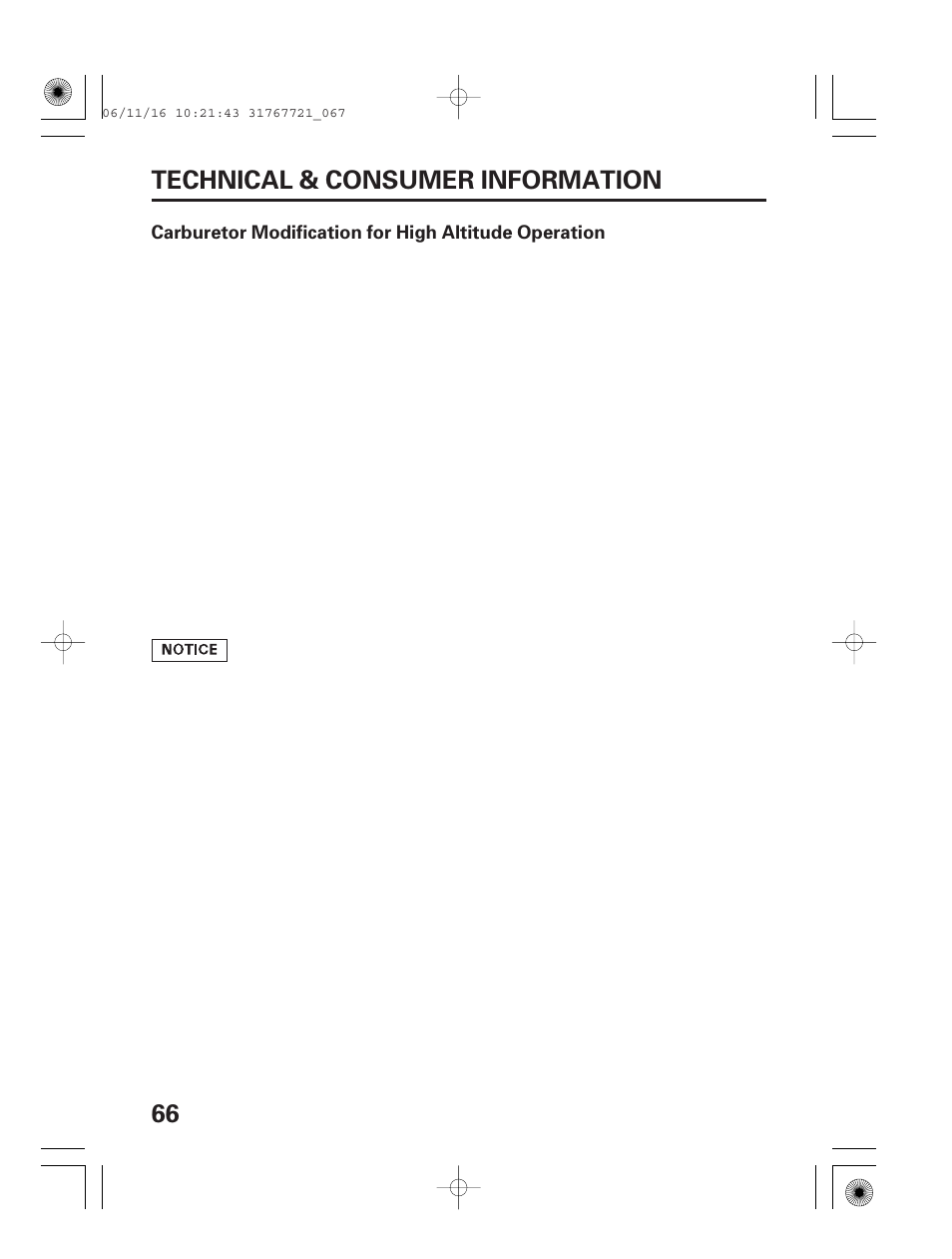 66 technical & consumer information | HONDA SNOWBLOWER HS724 User Manual | Page 68 / 80