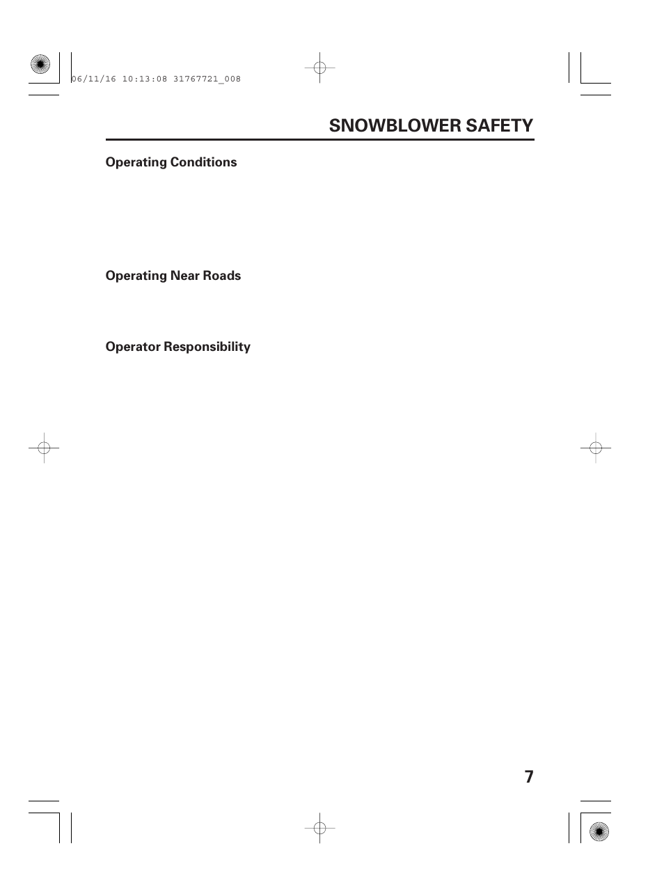 7snowblower safety | HONDA SNOWBLOWER HS724 User Manual | Page 9 / 80