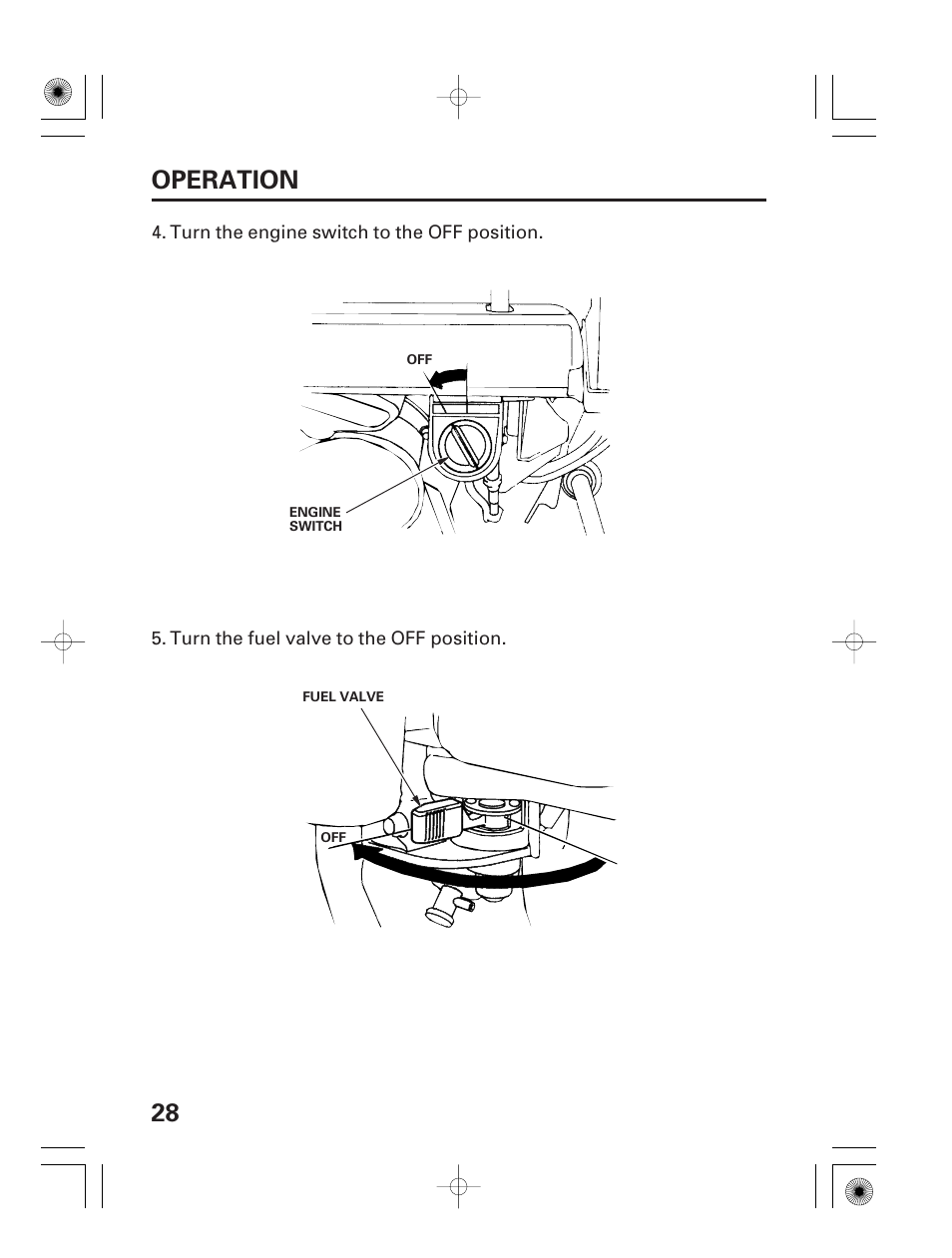 28 operation | HONDA HS928 User Manual | Page 30 / 80