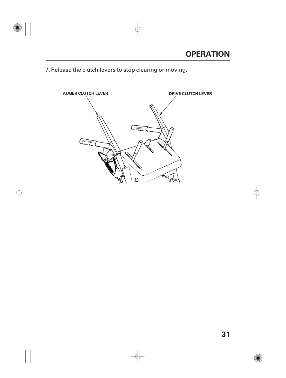 31 operation | HONDA HS928 User Manual | Page 33 / 80