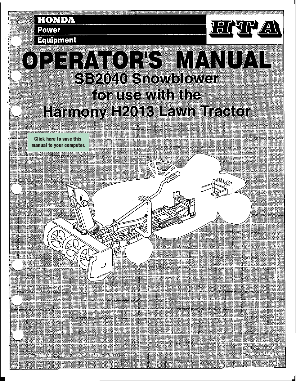 HONDA SB 2040 User Manual | 48 pages