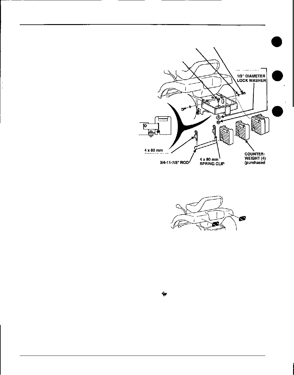 Counterweight installation, Install rear reflectors, Verify correct installation | HONDA SB 2040 User Manual | Page 21 / 48