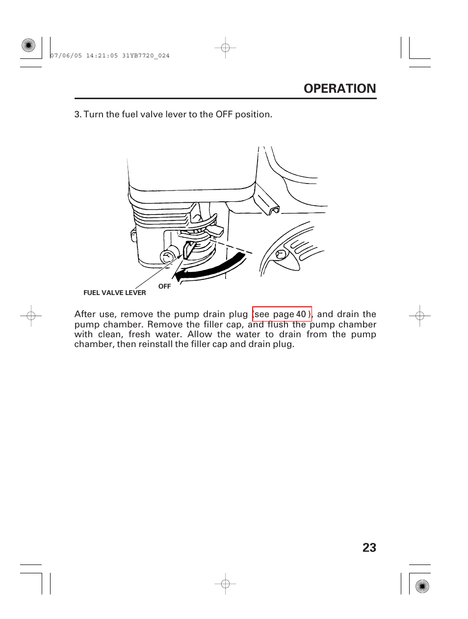 23 operation | HONDA WH15X User Manual | Page 25 / 64