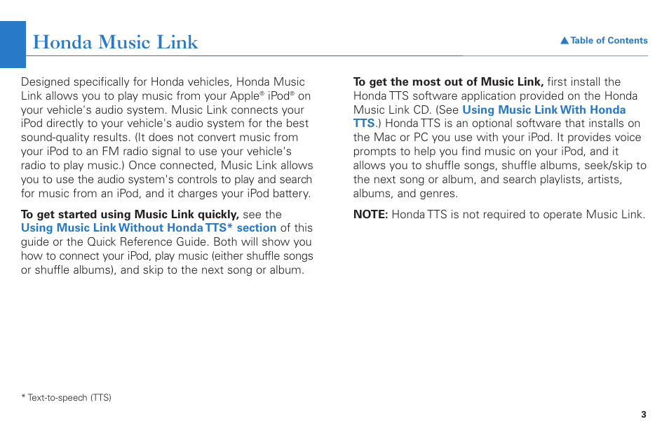 Honda music link | HONDA Music Link for Ridgeline User Manual | Page 3 / 21