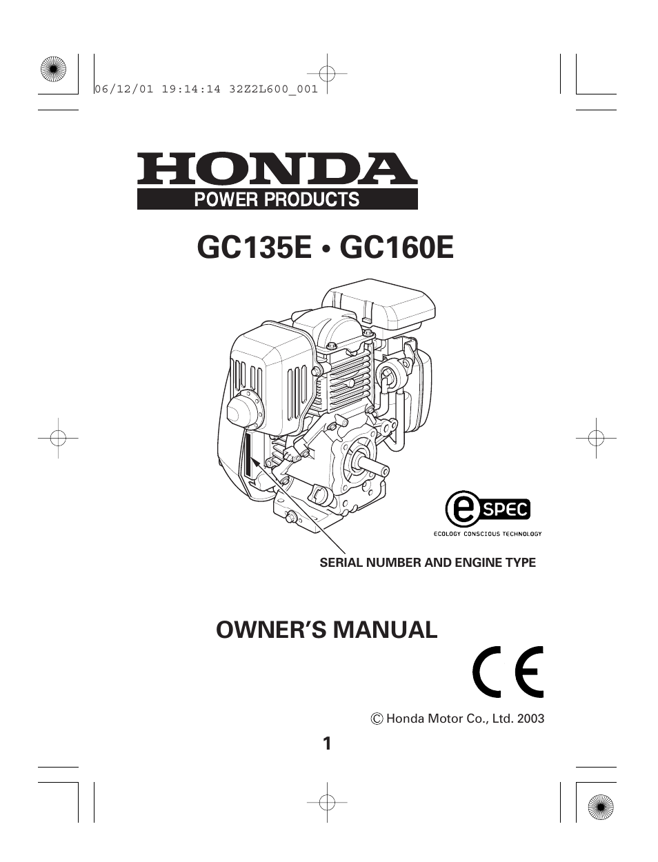 HONDA GC135E GC160E User Manual | 32 pages