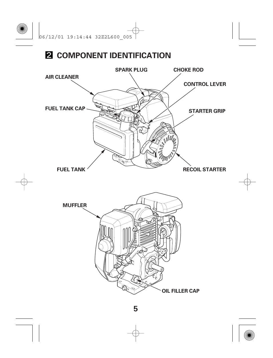 5component identification | HONDA GC135E GC160E User Manual | Page 5 / 32