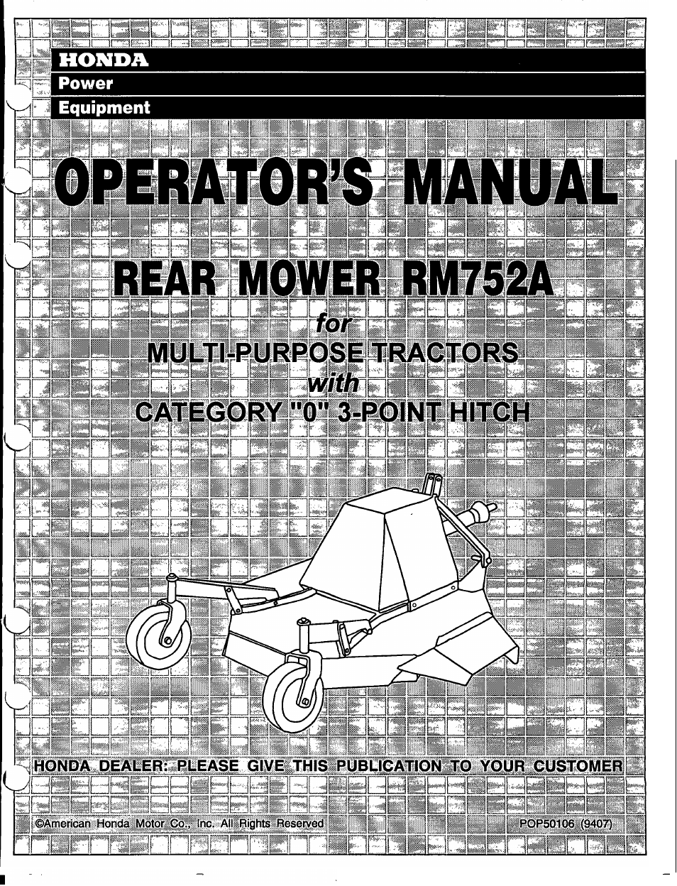 HONDA RM752A User Manual | 40 pages