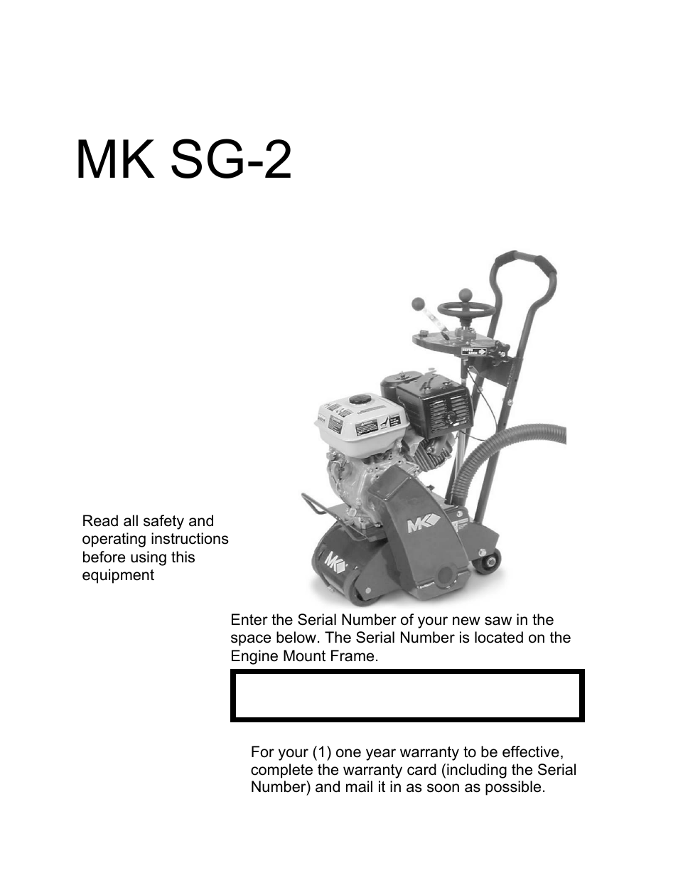 HONDA MK SG-2 User Manual | 53 pages