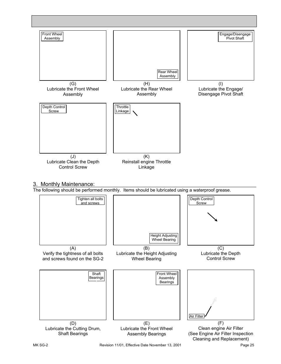 Monthly maintenance, Maintenance and troubleshooting | HONDA MK SG-2 User Manual | Page 25 / 53
