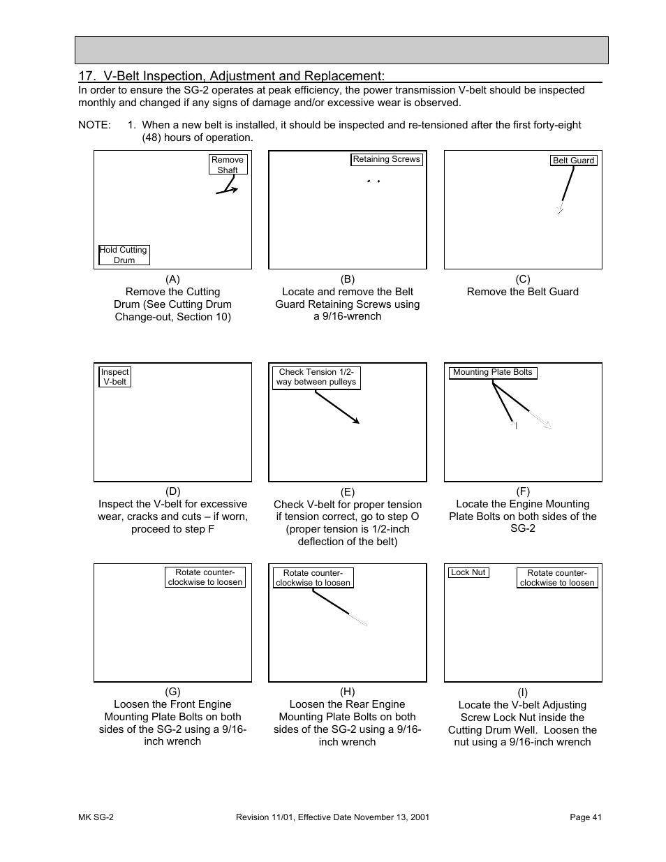 V-belt inspection, adjustment and replacement, Maintenance and troubleshooting | HONDA MK SG-2 User Manual | Page 41 / 53