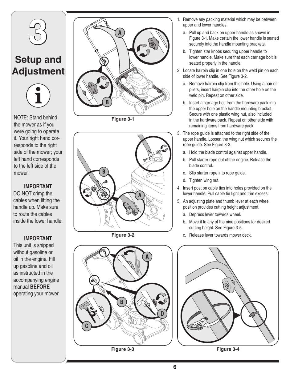 Setup and adjustment | HONDA V550 User Manual | Page 6 / 16