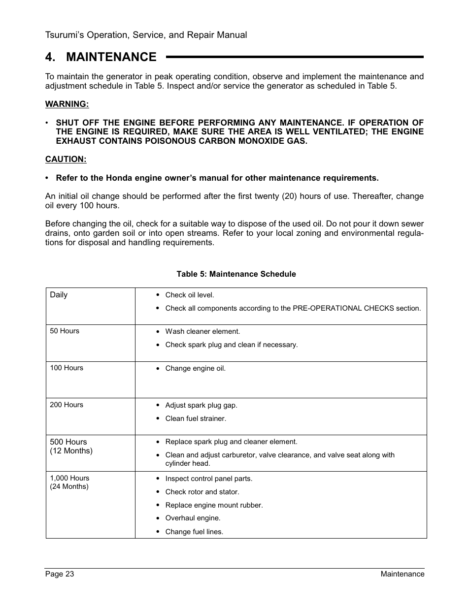 Maintenance | Tsurumi TPG-2900H-DX User Manual | Page 26 / 92