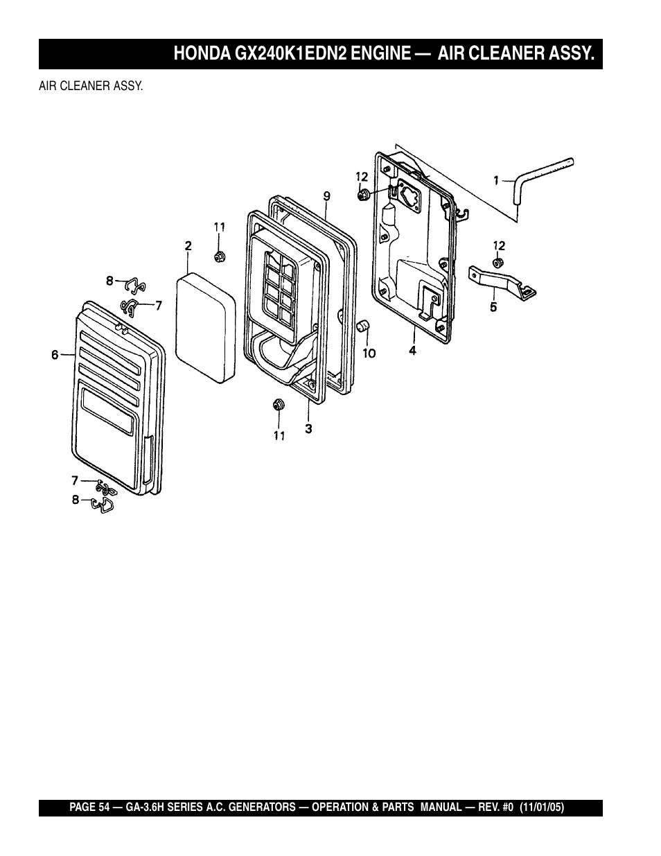 Multiquip GA3.6H Series User Manual | Page 54 / 86