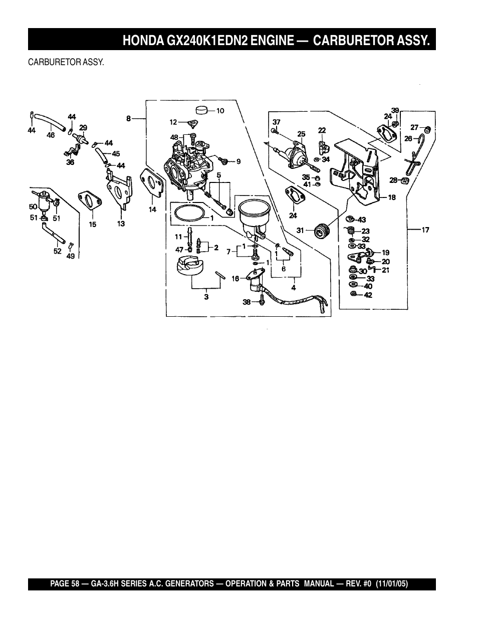 Multiquip GA3.6H Series User Manual | Page 58 / 86