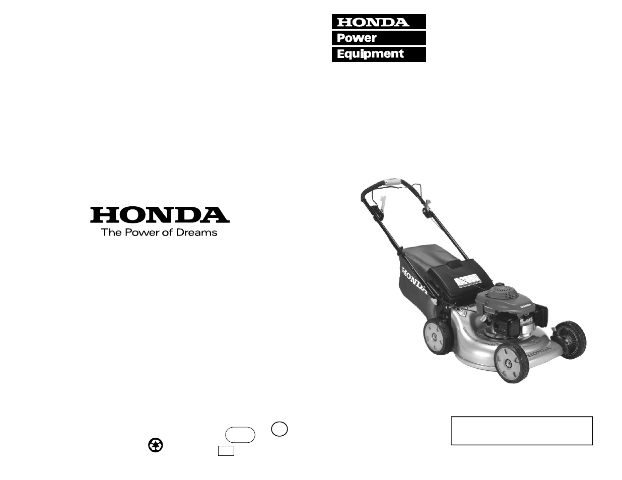 Owner's manual, Rotary mower, Hrr216vxa | HONDA HRR216VXA User Manual | Page 68 / 68