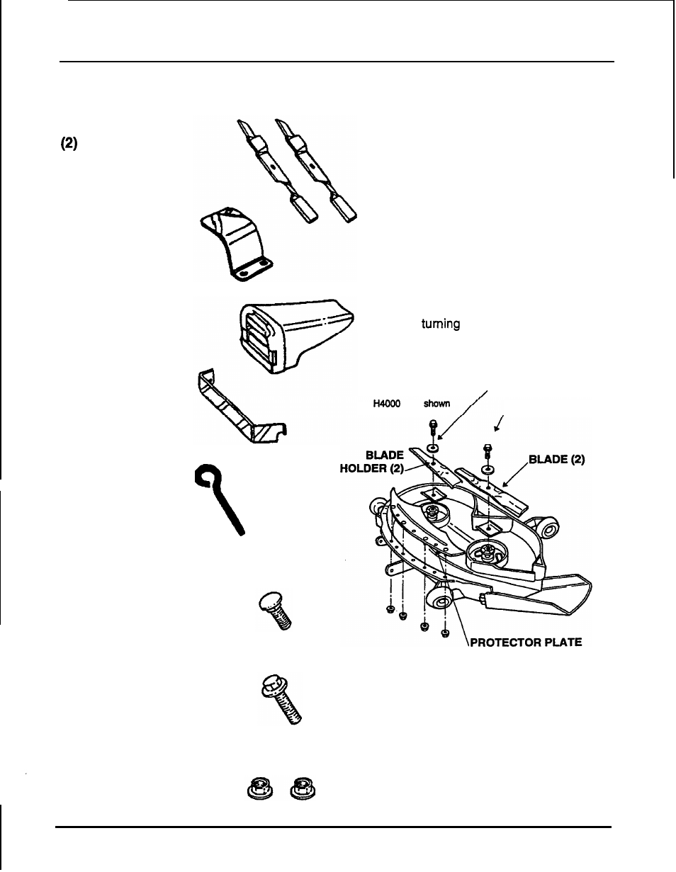 Mulching kit contents, Mulching kit installation | HONDA H2000 User Manual | Page 6 / 20