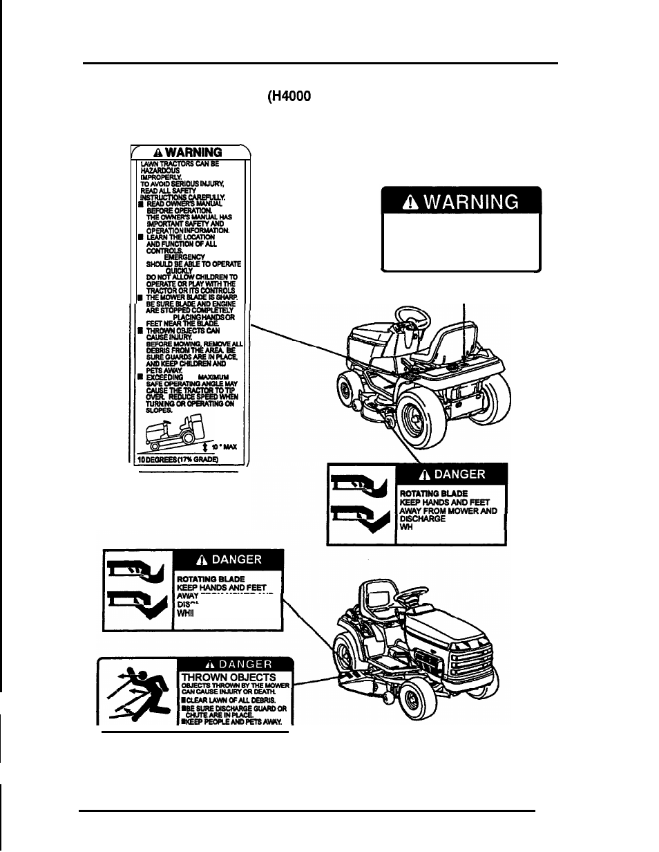 Safety, Safety label locations (h4000 series), Safety label locations series) | HONDA H2000 User Manual | Page 8 / 20