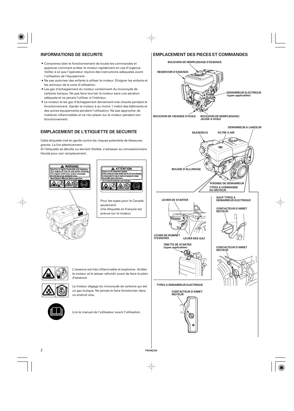 HONDA GX270 User Manual | Page 22 / 60