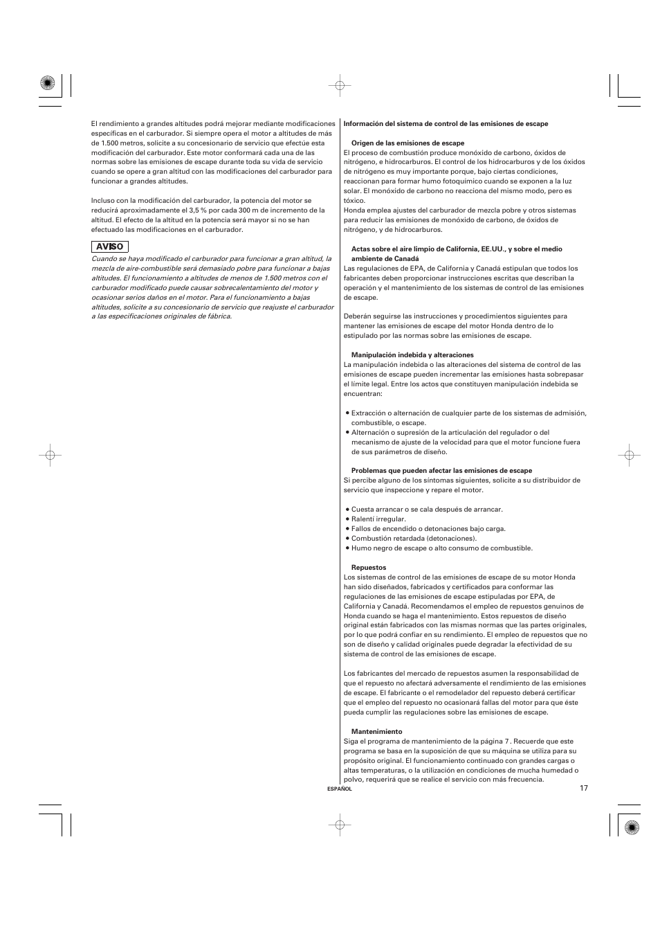 HONDA GX270 User Manual | Page 57 / 60