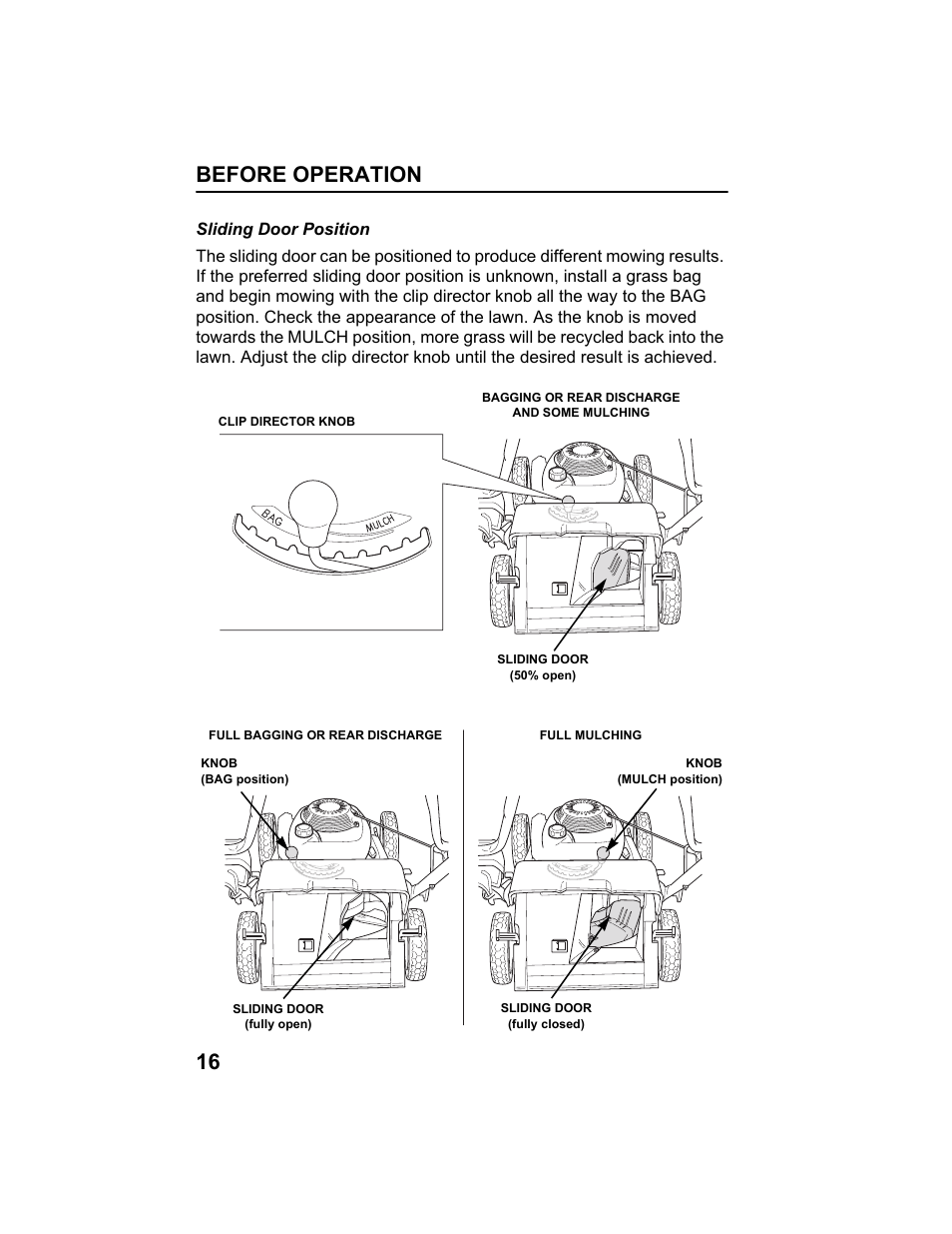 Before operation 16 | HONDA HRX217HXA User Manual | Page 18 / 86