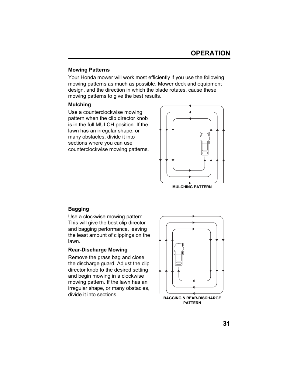 Operation 31 | HONDA HRX217HXA User Manual | Page 33 / 86