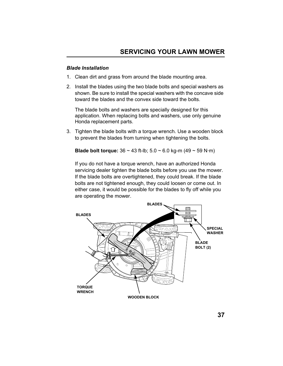 Servicing your lawn mower 37 | HONDA HRX217HXA User Manual | Page 39 / 86