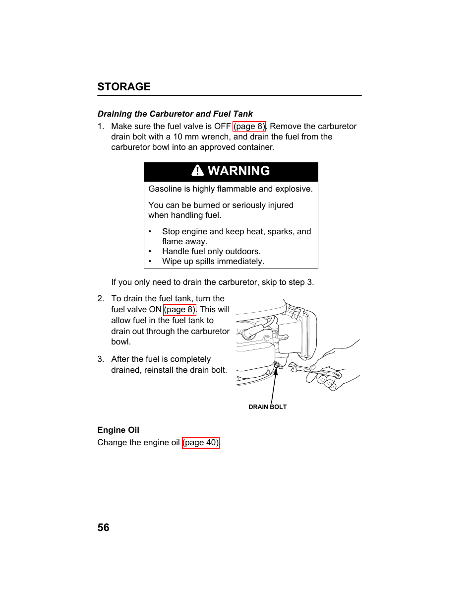 Warning | HONDA HRX217HXA User Manual | Page 58 / 86