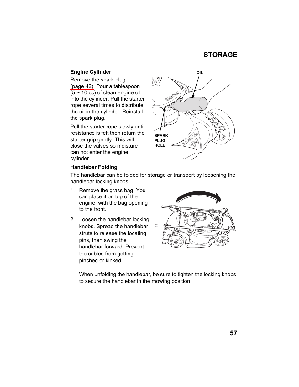 Storage 57 | HONDA HRX217HXA User Manual | Page 59 / 86