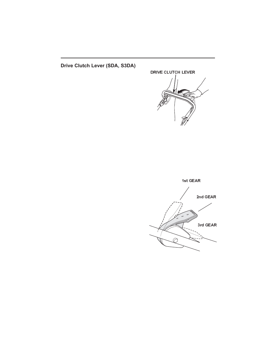 Shift lever, Drive clutch lever, Operation 20 | HONDA HRR216S3DA User Manual | Page 22 / 66