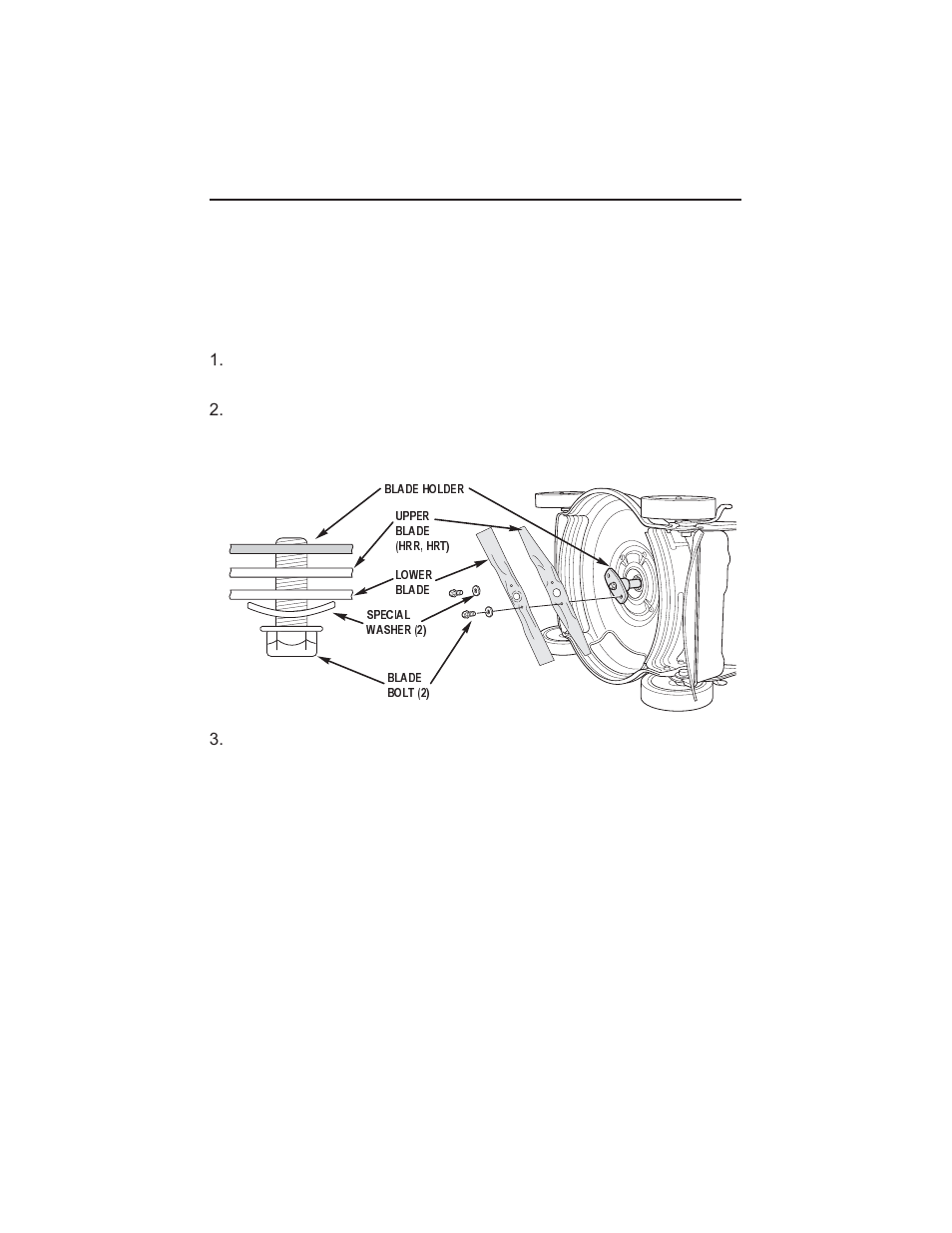 Blade removal and installation, Maintenance 38 | HONDA HRR216S3DA User Manual | Page 40 / 66