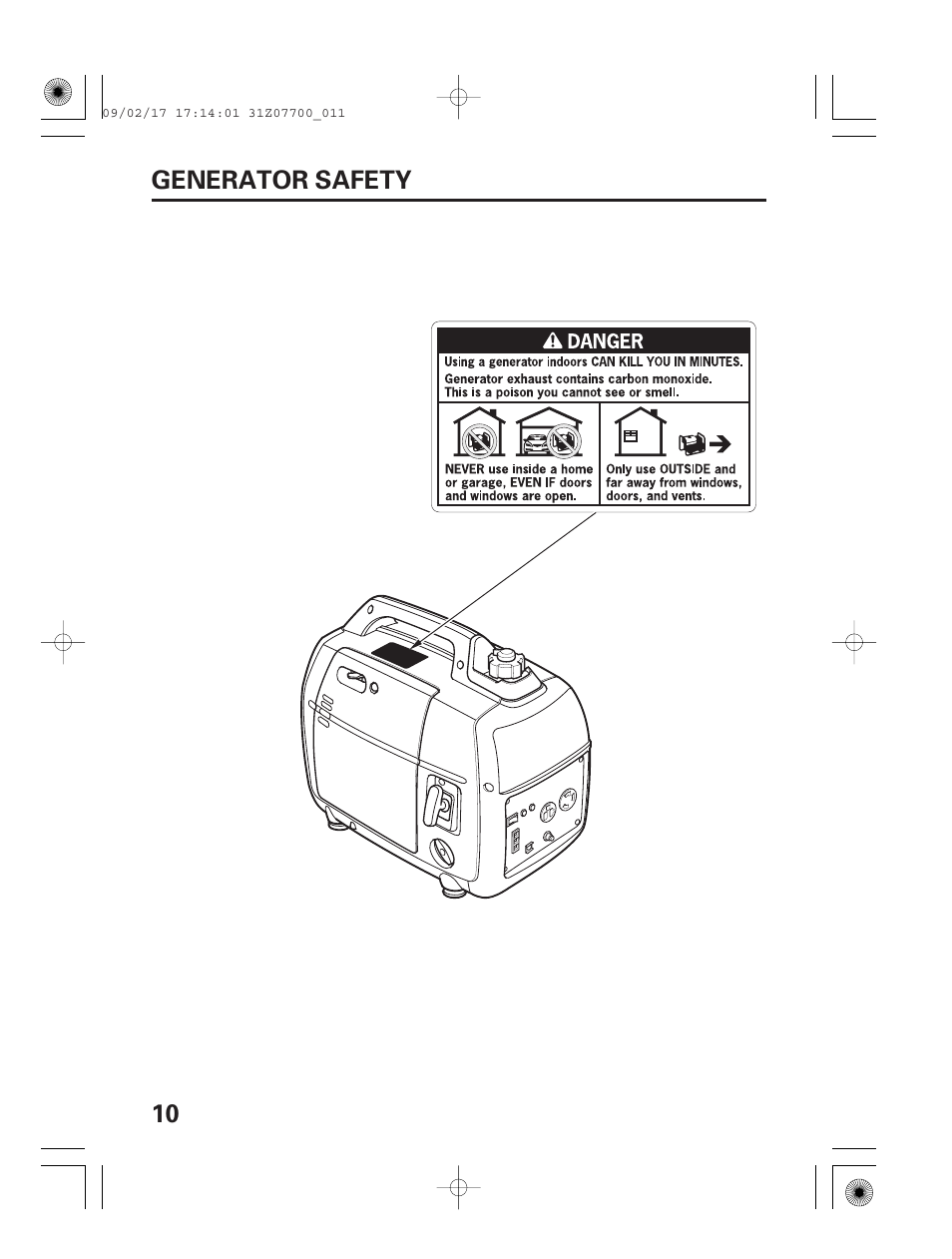 10 generator safety | HONDA GENERATOR EU2000i User Manual | Page 12 / 92