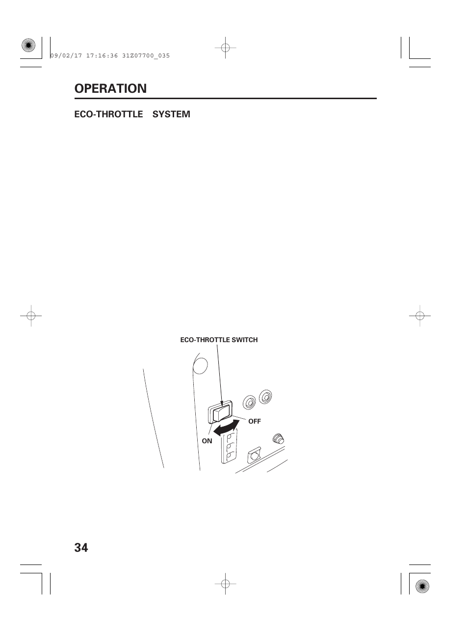 Eco-throttle™ system, 34 operation | HONDA GENERATOR EU2000i User Manual | Page 36 / 92