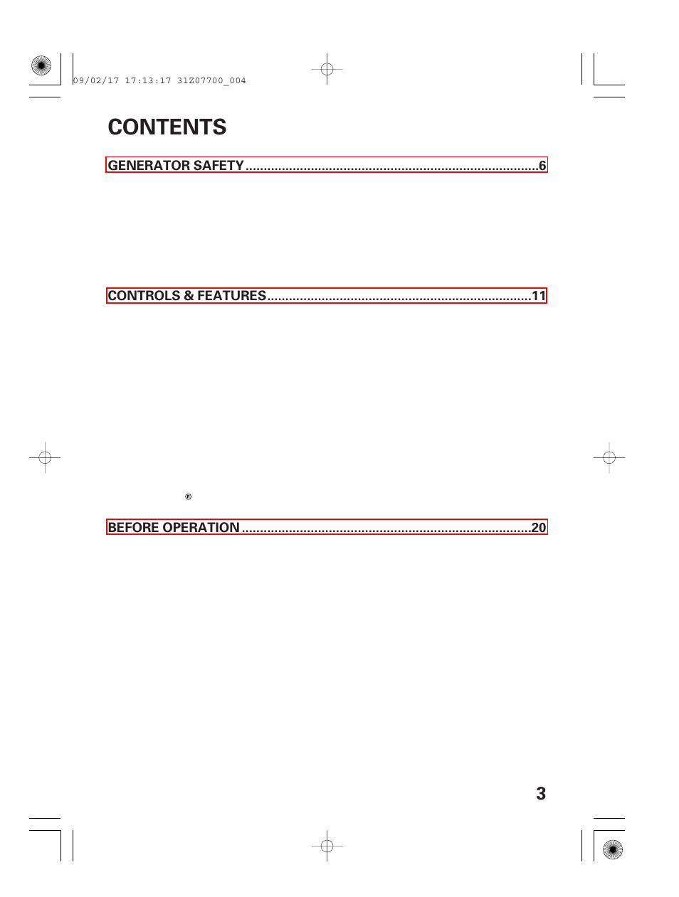 HONDA GENERATOR EU2000i User Manual | Page 5 / 92