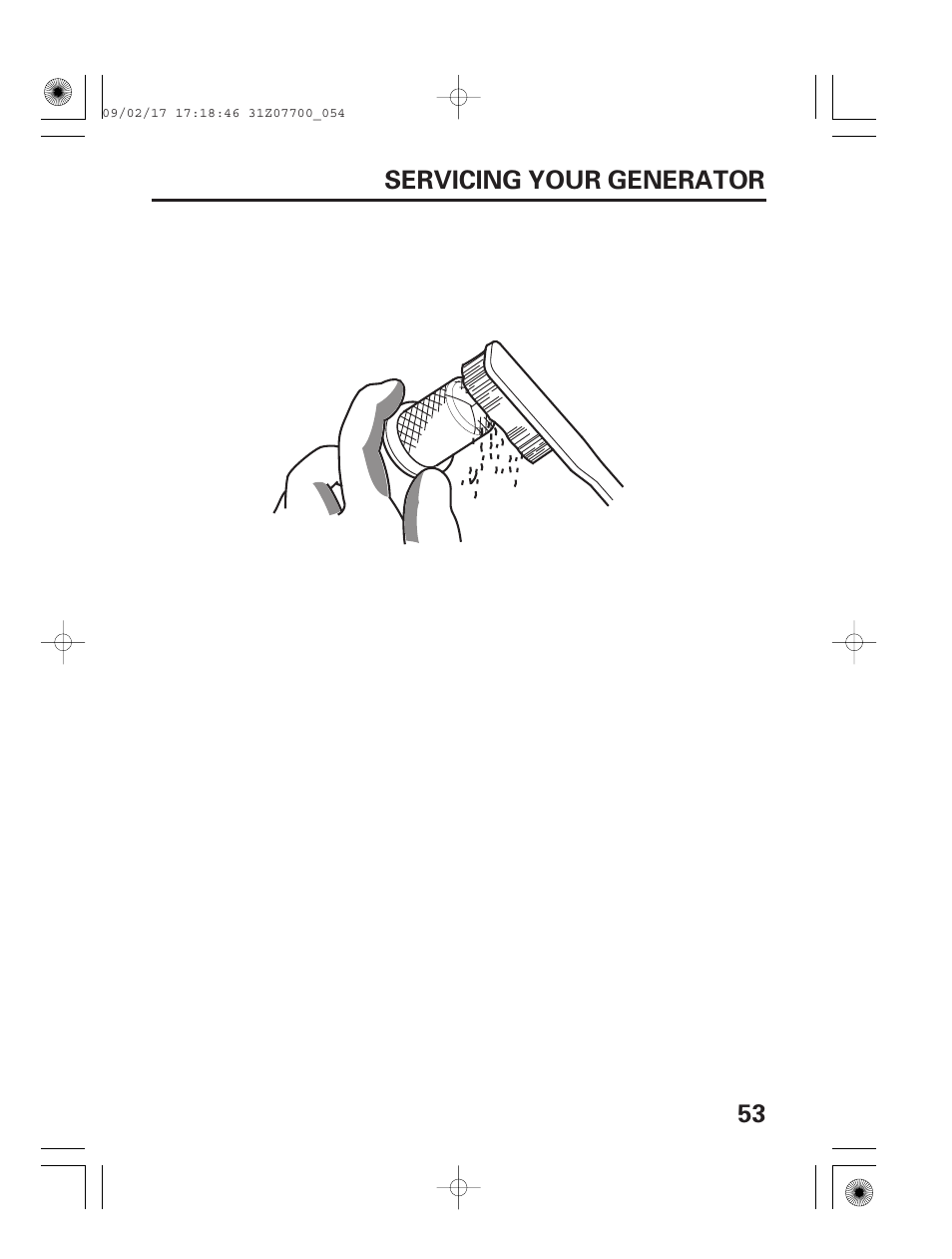 53 servicing your generator | HONDA GENERATOR EU2000i User Manual | Page 55 / 92