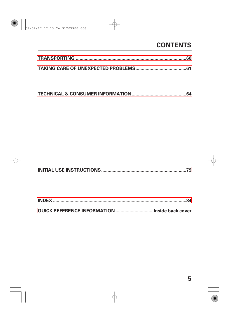 5contents | HONDA GENERATOR EU2000i User Manual | Page 7 / 92